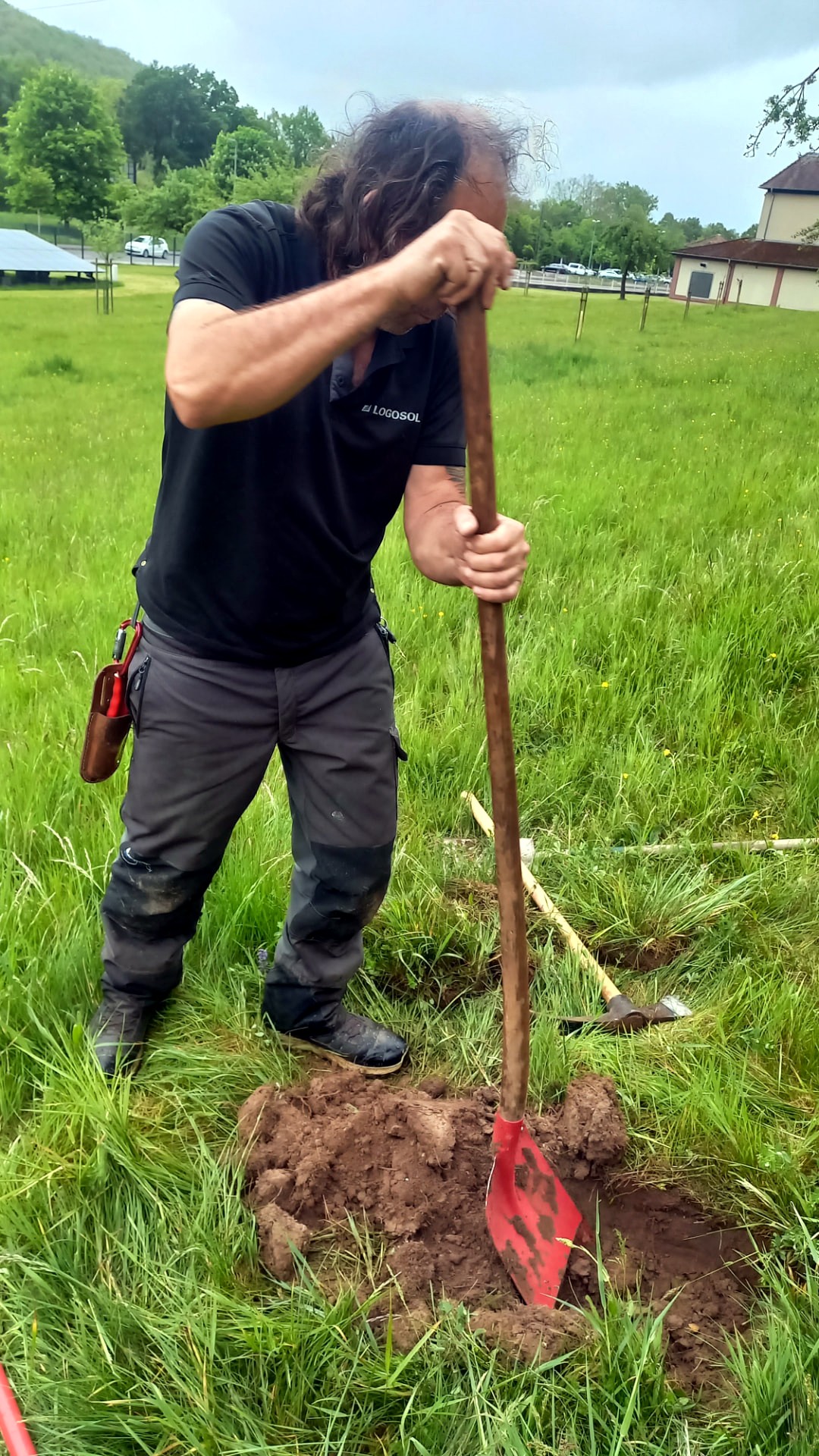 Preparación manual del hoyo para plantar un árbol